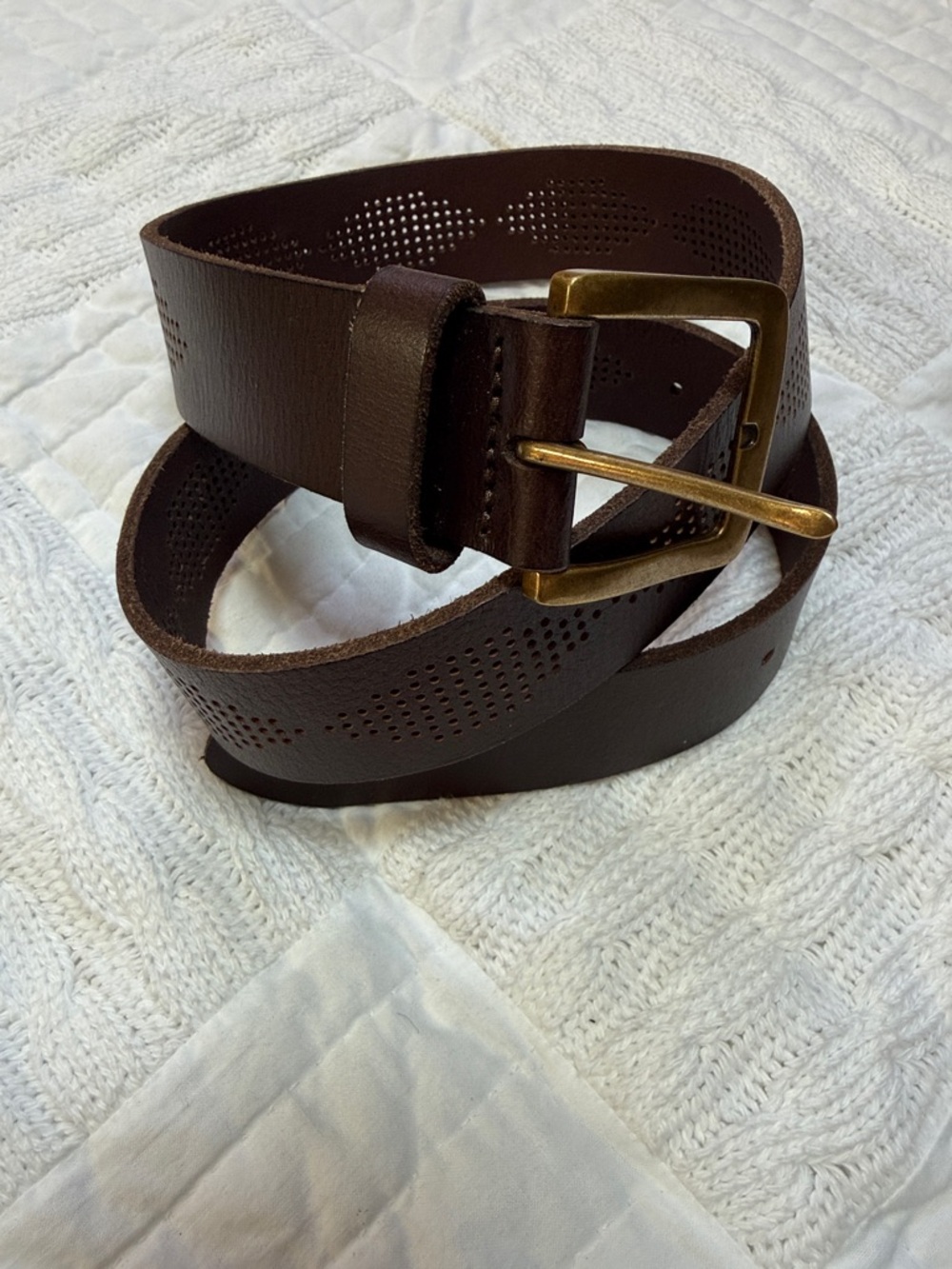 Lucky Brand Perforated Leather Belt size 32